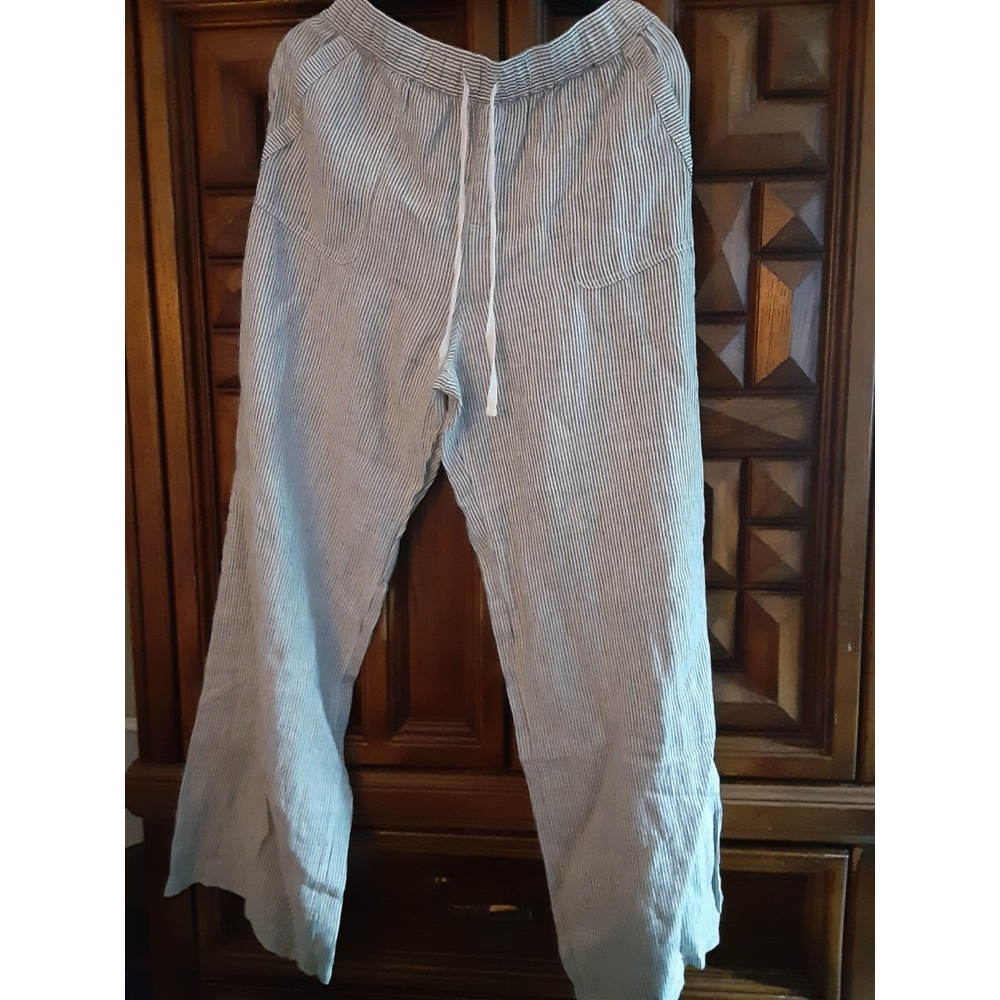 Wide leg linen pants